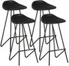 vidaXL Barhocker 4 Stk. Schwarz Echtleder 320642 Bild 1