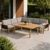 Greemotion Gartenlounge-Set Monaco Lounge-Set Grau-Holz / Beige inkl. Auflagen & Tisch, (5-tlg) Bild 2