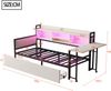 Merax Einzelbett, Daybett, Eisen Sofabett 90 x 200 cm, mit LED-Beleuchtung und Stauraum, mit Schubladen und multifunktionaler Steckdose, ausklappbarem Schreibtisch, Weiß Bild 4