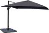 Gastronomie-Ampelschirm HWC-A96, Sonnenschirm, 3x3m (Ø4,24m) Polyester/Alu 23kg ~ anthrazit mit Ständer Bild 3