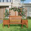 Merax Pflanzgefäß mit Spalier als Rankhilfe, Blumenkübel mit viel Platz, Blumenkasten Pflanzenkasten, Braun Massivholz Tanne, Pflanzkübel mit Spalier und Sitz für Garten Hof Terrasse, Dunkelbraun Bild 2