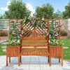 Merax Pflanzgefäß mit Spalier als Rankhilfe, Blumenkübel mit viel Platz, Blumenkasten Pflanzenkasten, Braun Massivholz Tanne, Pflanzkübel mit Spalier und Sitz für Garten Hof Terrasse, Dunkelbraun Bild 4