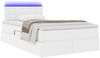 vidaXL Bett mit Stauraum und LED Reinweiß 120 x 200 cm Kunstleder 3371026 Bild 3