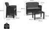 Dmora Outdoor-Lounge-Set Alesandro, Gartengarnitur mit 2 Sesseln, 1 Sofa und 1 Couchtisch, Sitzecke in Rattan-Optik mit Kissen, 100 % Made in Italy, Anthrazit Bild 3