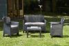 Dmora Outdoor-Lounge-Set Alesandro, Gartengarnitur mit 2 Sesseln, 1 Sofa und 1 Couchtisch, Sitzecke in Rattan-Optik mit Kissen, 100 % Made in Italy, Anthrazit Bild 2