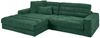 KAWOLA Sofa LANA Ecksofa Cord smaragd Recamiere links 83 x 205 x 296 cm Bild 2
