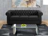 Vente-unique - Sofa 3-Sitzer - Kunstleder - Schwarz - CHESTERFIELD Bild 4
