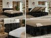 Doppelbett mit Gasdruckfeder, Polsterbett NIRA CLASSIC Holzlattenrost Bett mit Stauraum, gepolstertes Kopfteil Bettkasten Foam Matratze - 180 x 200 cm - Schwarz Plüsch - MIRO LUX Bild 2