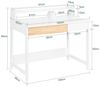 SoBuy FWT106-W Schreibtisch, MDF, Lackiert, Weiß, 100 x 95 x 59 cm Bild 3