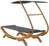 vidaXL Sonnenliege mit Dach 100x190x134 cm Bugholz Massiv Anthrazit 313944 Bild 5
