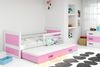 BMS Kinderbett Rico Weiß Rosa mit Bettkasten und 2 Matratzen Bild 2