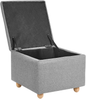 Pouf mit Stauraum FERNDALE Stoff Hellgrau Bild 4