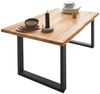 Esstisch Baumkante Massiv Wildeiche 80 x 80 schwarz SESSA 73465171 Bild 2