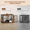 Hundekäfig Möbel, 100cm Hundebox für Zuhause mit 3 Türen, 100x60x70cm, Hundebox Holz Indoor, Beistelltisch, Hundekäfig Hochbelastbar, für Mittelgroße bis Große Hunde, Vintagebraun & Schwarz Bild 5