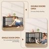 Hundekäfig Möbel, 100cm Hundebox für Zuhause mit 3 Türen, 100x60x70cm, Hundebox Holz Indoor, Beistelltisch, Hundekäfig Hochbelastbar, für Mittelgroße bis Große Hunde, Vintagebraun & Schwarz Bild 3