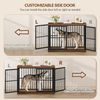 Hundekäfig Möbel, 100cm Hundebox für Zuhause mit 3 Türen, 100x60x70cm, Hundebox Holz Indoor, Beistelltisch, Hundekäfig Hochbelastbar, für Mittelgroße bis Große Hunde, Vintagebraun & Schwarz Bild 4