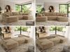 U-förmige Ecke, Ecksofa mit schlaffunktion und bettkasten, lose kissen, Wellenfeder, Big sofa XXL - CUBO U - Beige Plüsch Bild 2