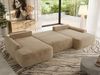 U-förmige Ecke, Ecksofa mit schlaffunktion und bettkasten, lose kissen, Wellenfeder, Big sofa XXL - CUBO U - Beige Plüsch Bild 3
