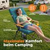 HOMECALL Campingstuhl Faltbar Hochlehner Luxus Klappstuhl mit 4,5cm Dicke Gepolstert (150kg Belastbar mit 4 Positionen Verstellbar Angelstuhl, 2 St), für Garten Balkon Wohnmobil Bild 3
