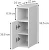 Nachttisch Enton Weiß 20 x 59.5 cm mit 1 Tür Vicco Bild 2