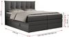 Boxspringbett 7-Zonen Taschenfederkernmatratze und Topper - PREMIUM-10-KING - 120x200cm - Dunkelgrau Kunstleder - H4 Bild 5