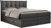 Boxspringbett 7-Zonen Taschenfederkernmatratze und Topper - PREMIUM-10-KING - 120x200cm - Dunkelgrau Kunstleder - H4 Bild 3