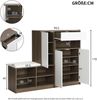 Schuhschrank mit Sitzkissen & verstellbaren Einlegeböden, 140 x 35 x 110 cm, Weiß Bild 3
