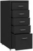 vidaXL Aktenschrank mit Rollen Schwarz 28 x 41 x 69 cm Metall [335914] Bild 5