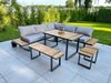 Gartenloungeset GERD 6-tlg - Alu/Kunststoff, Dunkelbraun | Gartenloungeecke Gartenmöbel Set Garten Lounge-Eckgruppe Loungegarnitur Bild 3