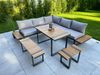 Gartenloungeset GERD 6-tlg - Alu/Kunststoff, Dunkelbraun | Gartenloungeecke Gartenmöbel Set Garten Lounge-Eckgruppe Loungegarnitur Bild 2