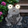 2er Set LED Solarleuchte, Frosch, grau, Höhe 21 cm Bild 4