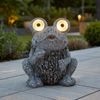 2er Set LED Solarleuchte, Frosch, grau, Höhe 21 cm Bild 2