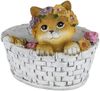 Verspielte LED Deko Solarleuchte Katze und Blumen im Korb, Höhe 15cm Bild 5
