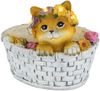 Verspielte LED Deko Solarleuchte Katze und Blumen im Korb, Höhe 15cm Bild 2