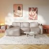 Selsey 'Carnos Mini' Ecksofa mit Schlaffunktion, Ottomane links, Chenille pflegeleicht, Beige Bild 2