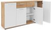 Möbelando 'Jacklin II' Sideboard, Spanplatte, 160 x 35 x 85 cm, Weiß / Artisan Eiche Bild 3