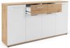 Möbelando 'Jacklin II' Sideboard, Spanplatte, 160 x 35 x 85 cm, Weiß / Artisan Eiche Bild 4