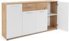 Möbelando 'Jacklin II' Sideboard, Spanplatte, 160 x 35 x 85 cm, Weiß / Artisan Eiche Bild 2