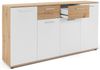 Möbelando 'Jacklin II' Sideboard, Spanplatte, 160 x 35 x 85 cm, Weiß / Artisan Eiche Bild 5