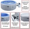 Whirlpool HWC-N97, 4 Personen, In-/Outdoor heizbar aufblasbar Pumpe PVC laminiert, rund Ø 180cm ~ grau-weiß Bild 2