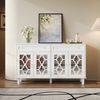 Sideboard mit vier Spiegeltüren, Schubladenschrank mit Schubladen, verstellbaren Einlegeböden und Kristallgriffen Bild 2