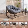 LVHOM Schaukelstuhl mit gepolstertem Kissen, Rattanstuhl mit Stahlrahmen, Lounge Sessel, Schaukelsessel, 1 St, für Balkon/Garten/Wohnzimmer/Schlafzimmer Bild 4