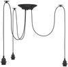 vidaXL Pendelleuchte mit 3 Fassungen E27 Schwarz Metall 4103453 Bild 2