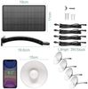 Rosnek Außen-Deckenleuchte 1/2/3/4 Kopf, Solar-Pendelleuchten, für Shop Hof Garage Veranda, 1 Solarmodul mit 4 Lampen, IP65 wasserdicht Solarlampen für Außen Innen Bild 3