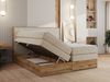 Boxspringbett, Set mit zwei Multipocket-Matratze und Topper, hohe Kopfteil, Eiche Wotan Holzrahmen - WOOD CLASSIC KING - 140 x 200 cm - Creme Struktur - H4 Bild 4