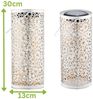 Marrakesch Orient & Mediterran Interior LED Solarleuchte Orientalische Solarlaterne Noum handgefertigt aus Metall in Weiß 30 cm, LED fest integriert, Handarbeit Bild 2