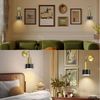 POPOLIC LED Wandleuchte NachttischLampe Wand-Leselampe, schwarz-goldene kabellose Wandleuchte, Wiederaufladbar, dimmbare Innenbeleuchtung, moderne LED-Wandleuchten für Schlafzimmer Bild 2