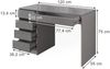 Schreibtisch Sherry Grau Hochglanz 55 x 120 cm mit Schubladen Vicco Bild 2