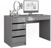 Schreibtisch Sherry Grau Hochglanz 55 x 120 cm mit Schubladen Vicco Bild 5