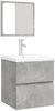 vidaXL Waschbeckenunterschrank mit Waschbecken und Spiegel Betongrau 3114174 Bild 3